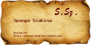 Sponga Szabina névjegykártya